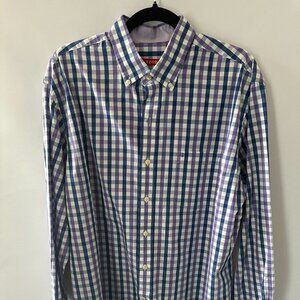 Blue, White & Purple Check Izod Large Shirt